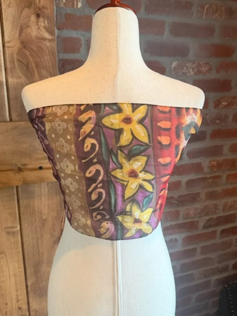 Semi Sheer Floral Abstract Oblong Scarf Wrap Shawl 11x58 Multicolor Boho